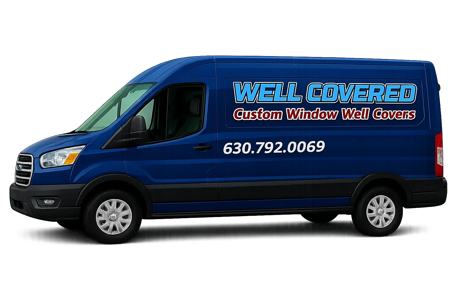 Well Covered Window Wells service van with phone number (630) 792-0069